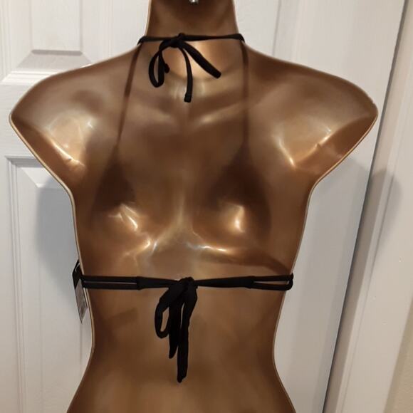 NWT Sz XS  Mossimo Black Strappy Halter Bikini Top - Picture 5 of 6